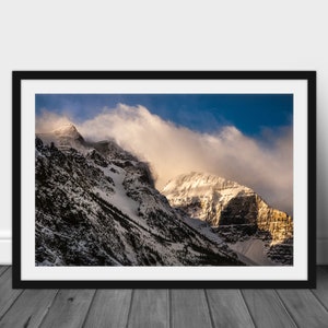 Moody Mountain in Banff, Canada - Landscape Photography, Moraine Lake, Banff National Park, Color Print