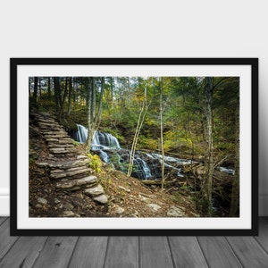 Ricketts Glenn Waterfall, Pennsylvania Photography Silver Art Print, Landscape Photography, Waterfall Art, Mountain Wall Art