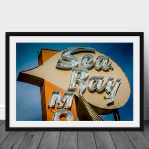Asbury Park, NJ - Motel Sign, Vacancy Sign, Neon Sign, Mid Century Modern Art, Digital Art Print, Retro Wall Art, Vintage Prints