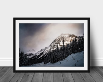 Moody Mountain in Banff, Canada - Landscape Photography, Moraine Lake, Wall Decor