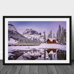 Emerald Lake in Yolo, Canada - Landscape Photography, Banff National Park, Color Print, Blue Hour