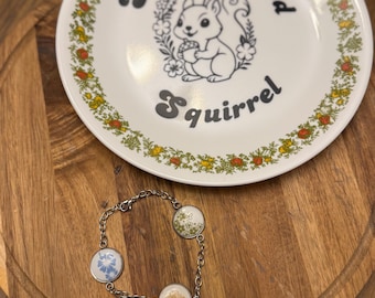 Vintage Corelle Dish-ware Charm Bracelet