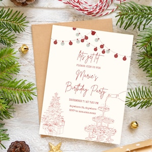 Let&#39;s Get Lit Birthday Party Invitation, Let&#39;s Get Lit Christmas Party Invitation, Editable Template in Canva