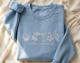 Custom Beach Bachelorette Shirt, Coastal Bride Trip Tee, Bridesmaid Beach Crewneck, Personalized Bach Party Sweatshirt, Girls Trip