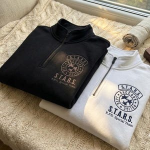 Resident Evil STARS Quarter Zip, Raccoon City Police Sweatshirt, RPD Embroidered Shirt, Gamer Gift, Tactical Streetwear image 5
