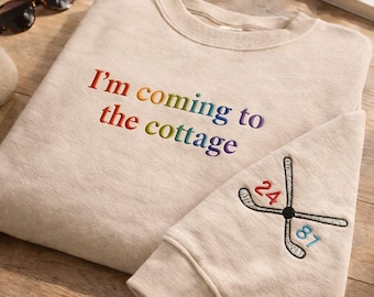 I'm Coming To The Cottage Embroidered Sweatshirt, Heated Rivalry Romance LGBT Crewneck, Heated Movie Rivalry Shirt, Gift for Book Lovers