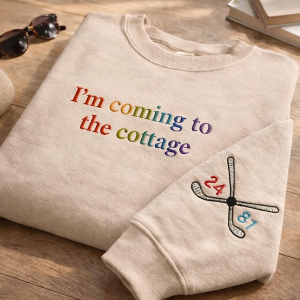 I'm Coming To The Cottage Embroidered Sweatshirt, Heated Rivalry Romance LGBT Crewneck, Heated Movie Rivalry Shirt, Gift for Book Lovers