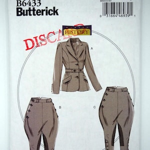 Butterick 6433, Historical Riding Jacket with Jodhpurs or Breeches – Sewing Pattern
