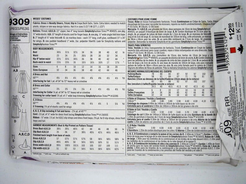 Simplicity 9309, Angel, Witch, Vampire, and Devil Costumes - Sewing ...