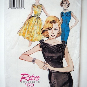 Butterick 6582, Dress with Cross-Over Bodice, Fit & Flare or Straight – Sewing Pattern