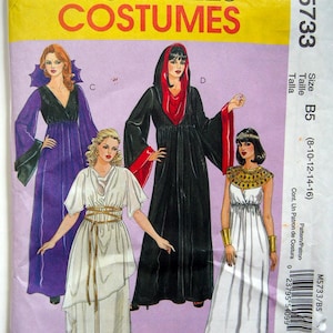 McCall’s 5733, women’s costume - Egyptian, Grecian, hooded robe, and vampire dress.