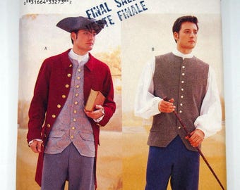 Butterick 3072, Men's 18th Century Colonial Costume with Coat, Vest, Shirt, Pants, and Hat