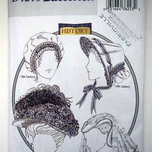 Butterick 4210, Historical Hats from the 18th, 19th, Turn of the Century, and Elizabethan Periods – Sewing Pattern