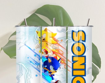 Envoltura para vaso Sonic: Diseño de sublimación, descarga PNG