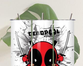Deadpool Tumbler Wrap, Deadpool 20 oz Tumbler Design, Tumbler Wrap Sublimation, PNG Download Deadpool  Wrap, Deadpool PNG