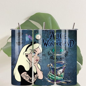 Alice In Wonderland Tumbler Wrap, Alice Design, Tumbler Wrap for Sublimation, PNG Download Alice In Wonderland, Alice In Wonderland PNG