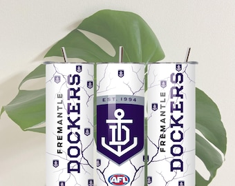 Fremantle Dockers Tumbler Wrap: AFL Football Design (PNG Download)
