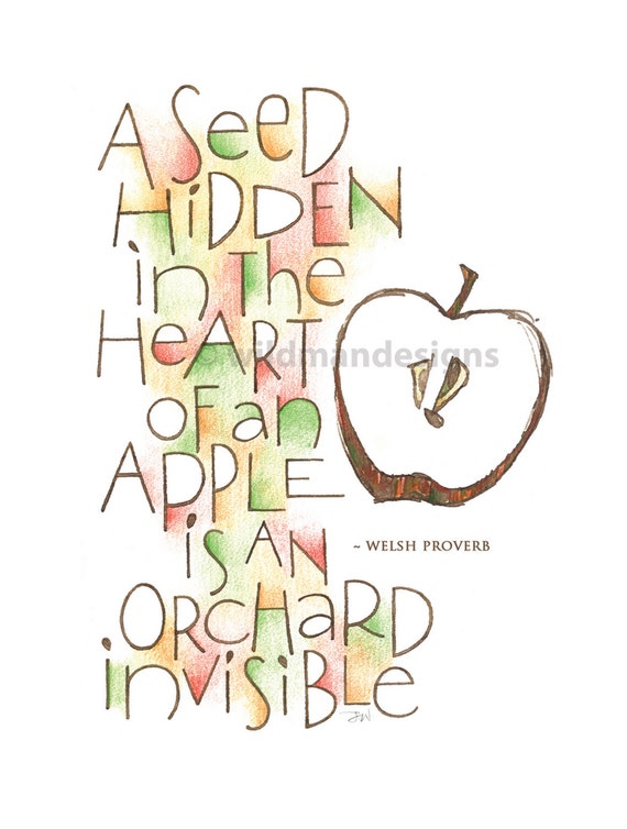 Citation De Calligraphie Graine Dapple Etsy France