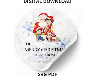 Printable Christmas Stickers, holiday sticker, christmas stickers svg, winter svg bundle, happy new year sticker, merry Christmas SVG