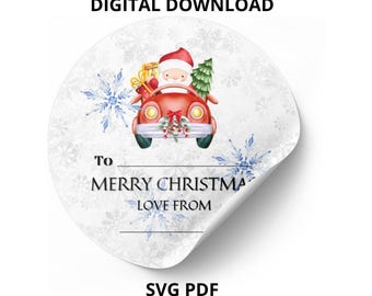 Druckbare Weihnachtsaufkleber, Feiertagsaufkleber, Weihnachtsaufkleber SVG, Winter-Svg-Bundle, Frohes Neues Jahr-Aufkleber, Frohe Weihnachten SVG