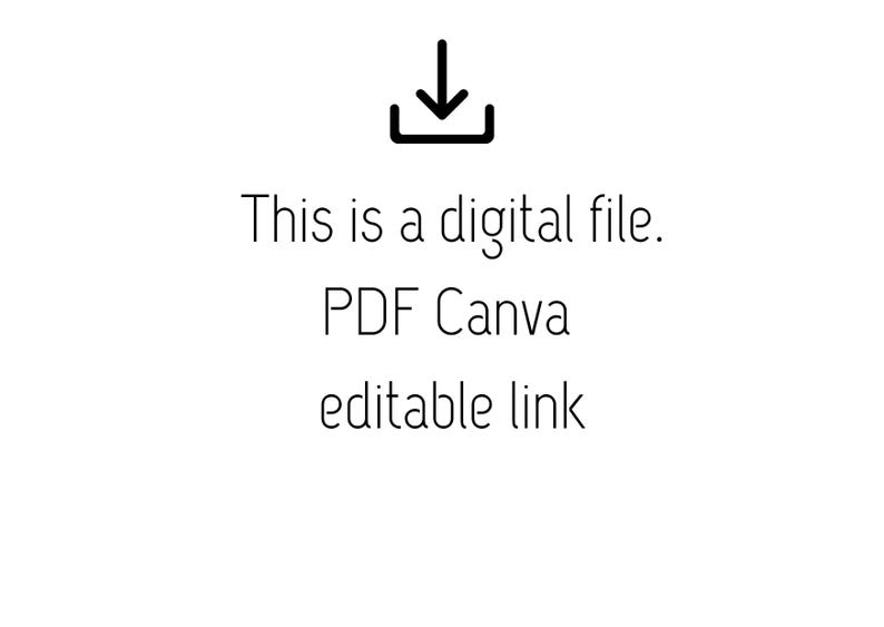May include: Download icon with the text "This is a digital file. PDF Canva editable link"