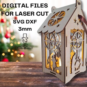 Christmas Lantern Svg Laser Cut Files, Lasercut File & Glowforge Svg File, Lantern Laser Cut, Lasercut Candle Laser Cutting Advent lantern
