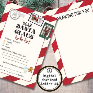 Brief an den Weihnachtsmann PDF, Kinderbrief an den Weihnachtsmann, druckbarer Brief an den Weihnachtsmann, Kinder-Weihnachtswunschliste, Lieber Weihnachtsmann-Brief, Weihnachtsmann-Wunschliste,