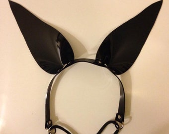 Black PVC Bunny Ear Headband