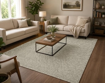 Pebble wool rug natural colour