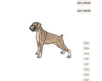 ボクサー犬の刺繍デザイン 犬の顔 Tシャツ パーカー 機械刺繍デザイン デジタルファイル インスタントダウンロード 怒っている犬