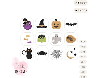 Memory game Halloween machine embroidery designs ITH project INSTANT DOWNLOAD for hoop 4x4, 5x7 kids children match game