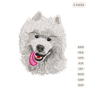 Samoyed dog Samoyed Dog Embroidery Hoodie Design Dog face T-Shirt Hoodie Machine Embroidery Designs Digital File instant Download