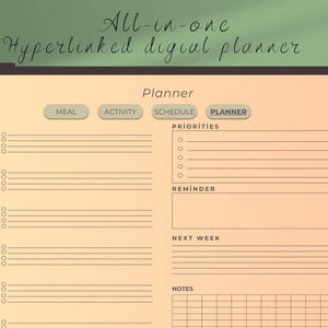 Hyperlinked digital planner,Digital planner, Goodnotes planner, iPad planner, Notability planner, Dated digital planner,Digital calendar