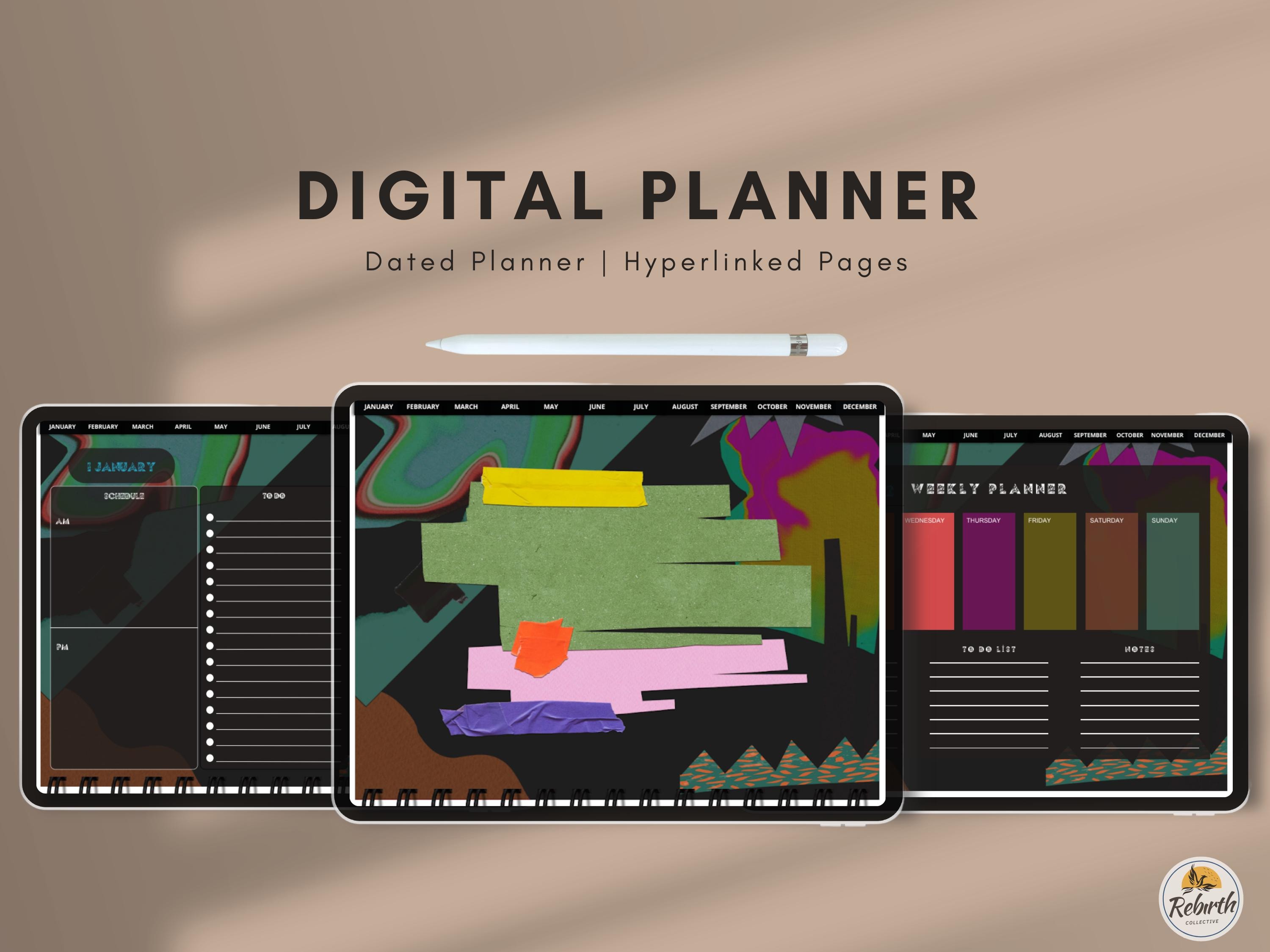 2025 Dated Digital Planner | Minimalist Hyperlinked Daily, Weekly, and Monthly Planner