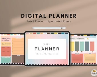 2025 Digital Planner - Dated Monthly, Weekly & Daily Hyperlinked Layouts for iPad  Tablet | GoodNotes  Notability Compatible