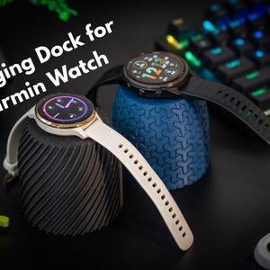 Garmin Watch Charging & Strap Holder – 3D Printed | USB-C Cable Compatible | Choose Your Style and Colors