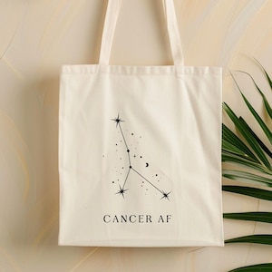 Cancer Zodiac Sign Tote Bag Horoscope Gift for Astrology Enthusiasts