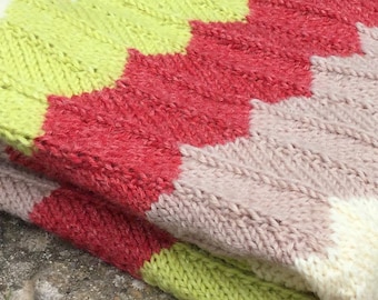 Modern Baby Blanket Knitting Pattern CHEVRON