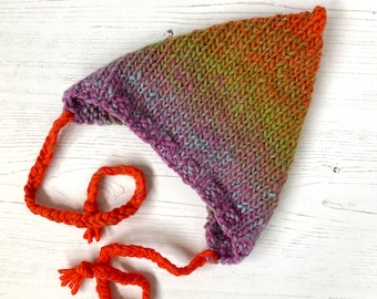 Baby Pixie Hat Knitting Pattern -  RAINBOW PIXIE