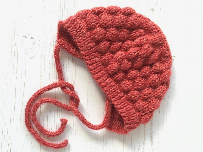 Baby Bonnet Knitting Pattern BUBBLE BONNET image 9