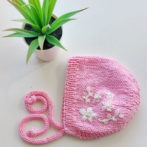 PDF Knitting Pattern Embroidered Baby Bonnet, KENSI image 9