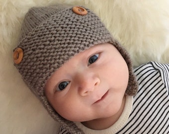 Baby Aviator Hat Knitting Pattern, Baby & Child sizes - REGAN