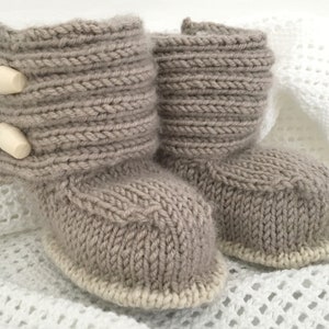 Baby Booties Knitting Pattern, Modern Baby Boots JADEN image 1