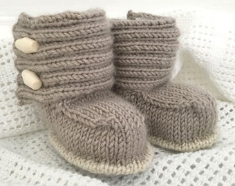 Baby Booties Knitting Pattern, Modern Baby Boots - JADEN