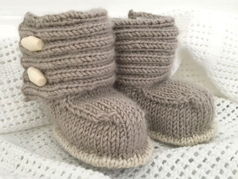 Baby Booties Knitting Pattern, Modern Baby Boots JADEN image 1