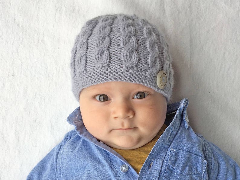 Baby Hat Knitting Pattern Knit Baby Beanie PDF Pattern HARPER | Etsy