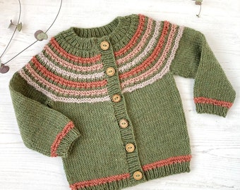 Knitting Pattern Child Cardigan, Woodland Walk Cardigan PDF