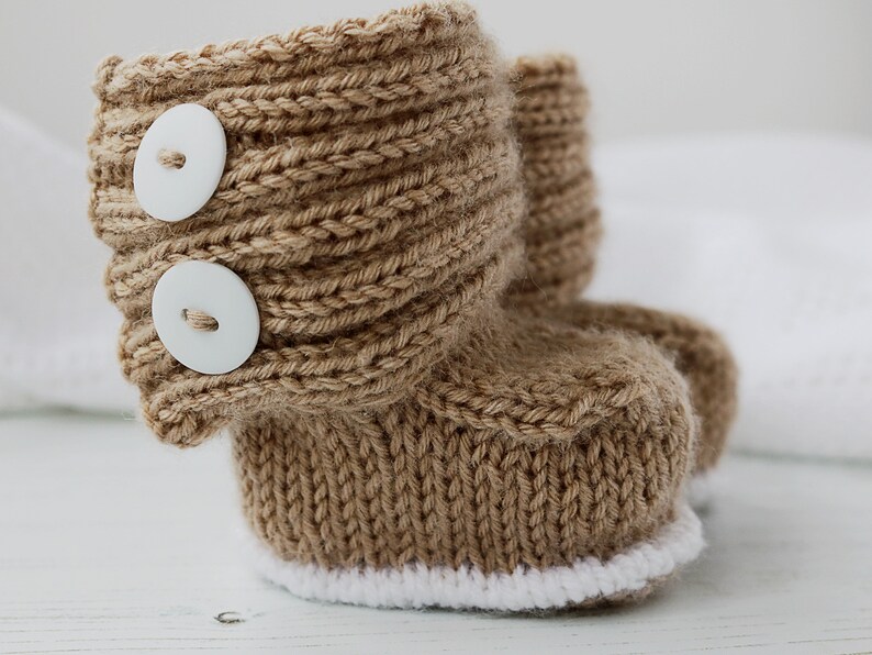 Baby Booties Knitting Pattern, Modern Baby Boots JADEN image 4