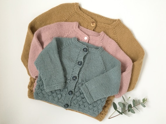 Baby Cardigan Knitting Pattern, Bubble Stitch Cardigan PDF Pattern