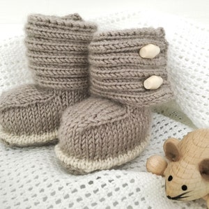 Baby Booties Knitting Pattern, Modern Baby Boots JADEN image 2